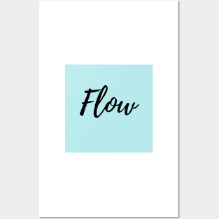 The Word Flow with Blue Background Posters and Art